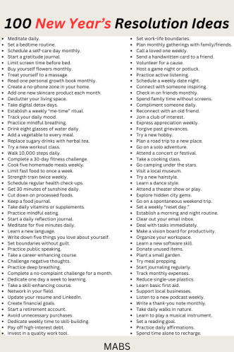 New Year's resolutions